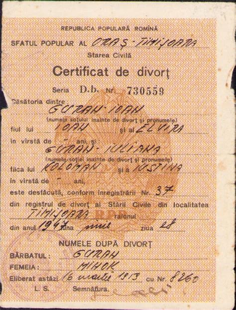 Hst A1451 Certificat De Divorț 1947 Timișoara Okaziiro