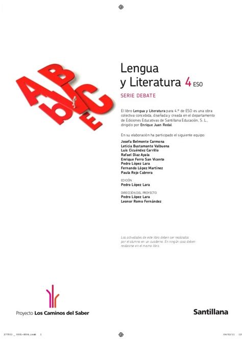 Lengua y Literatura 4 ESO