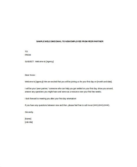 New Employee Welcome Email Template