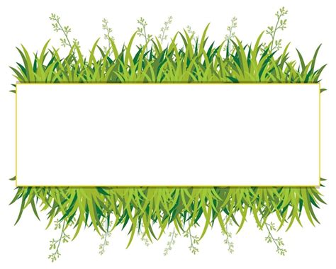 Premium Vector A Horizontal Frame Of Nature Grass Template