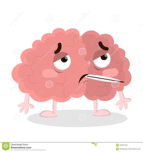 Isolated Sick Brain Stock Vector Illustration Of Drawing 103257148