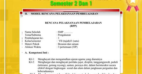 Contoh Rpp Ipa Smp - Garumah