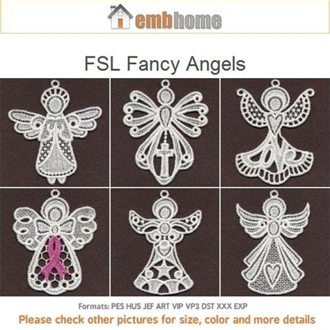 Fsl Fancy Angels Free Standing Lace Machine Embroidery Designs Etsy