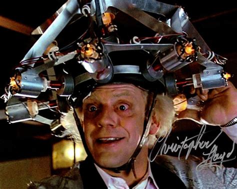 Christopher Lloyd Doc Brown Autographed Back To The Future Helmet 8x10