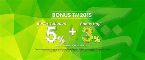 Selain itu, bonus tambahan 3 peratus juga diberikan kepada pendeposit yang belum menunaikan ibadah haji sekali gus menjadikan bonus keseluruhan 8 peratus. iamjimie: KADAR DIVIDEN DAN BONUS TABUNG HAJI 2015