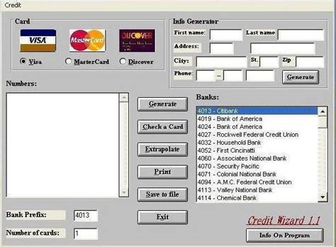This is something that could be useful. download credit card generator 4.0