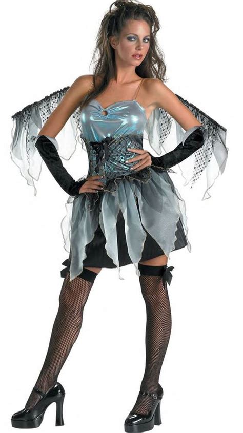 Dark Angel Frost Fairy Womens Sexy Nymph Wings Halloween Costume 12 14