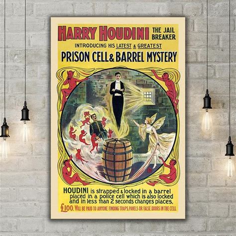 1905 Harry Houdini Prison Cell And Barrel Escape Mystery Vintage Magic