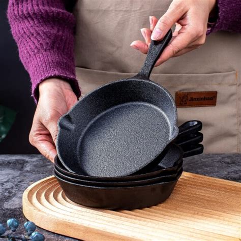 Bruntmor X Pre Seasoned Black Cast Iron Nonstick Frying Pan Set Of