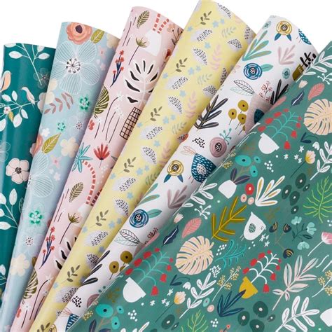Wrapaholic Summer Flowers Gorgeous T Wrapping Paper Sheet 6 Sheets