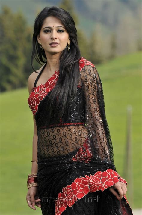 Anushka Shetty Hot Black Saree Pics In Damarukam Movie Moviegalleri Net