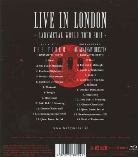 Babymetal Live In London Babymetal World Tour 2014 2 Blu Ray Discs