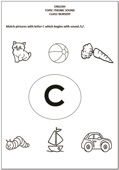Letter C Nursery Reinforcement Letter C Worksheets Alphabet