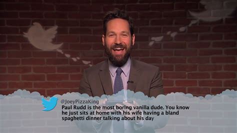 paul rudd from celebrity mean tweets from jimmy kimmel live e news