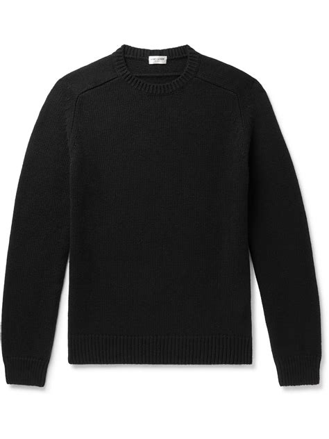 Saint Laurent Cashmere Sweater In Black Modesens