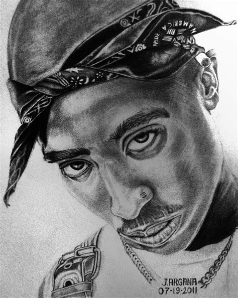 Tupac Shakur Drawing Pencil Sketch Colorful Realistic Art Images