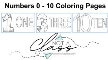 Numbers 0 - 10 Coloring Pages & PPT Slides | Editable for Pre-K or