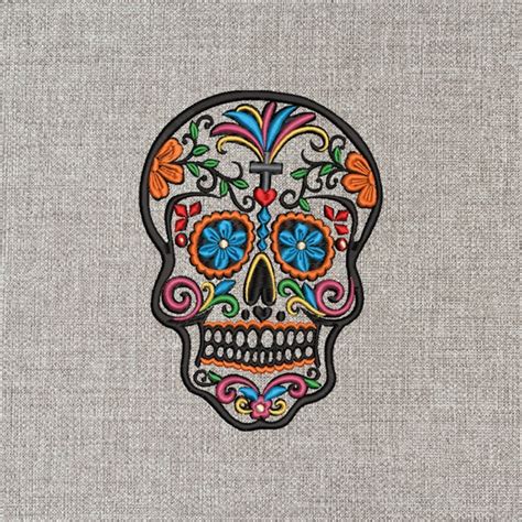 Sugar Skull Embroidery Etsy