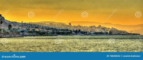 Tiberias City And The Sea Of Galilee In Israel Stock Photo Image Of