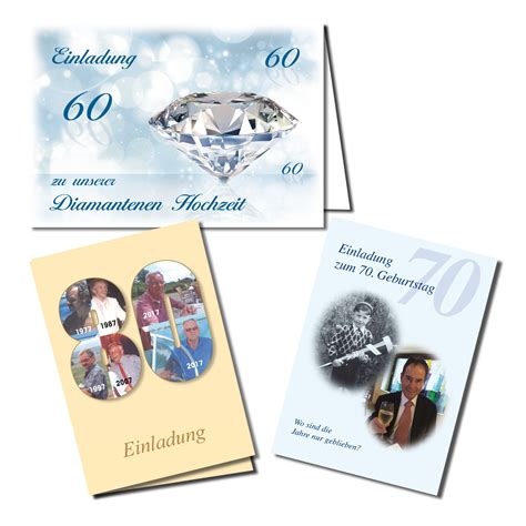 Einladungskarten Diamantene Hochzeit Einladung Diamantene Hochzeit