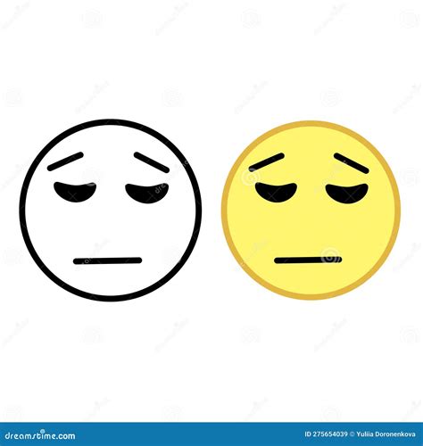 Icons Of Sad Faces With Closed Eyes Stock Vector Illustration Of
