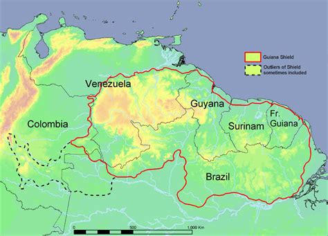 Carte Du Plateau Des Guyanes