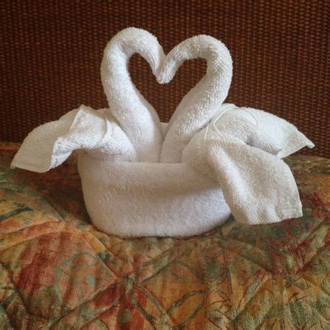Love Swan Towels Towel Origami Towel Crafts Washcloth Crafts