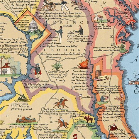 Historical And Literary Map Of Maryland