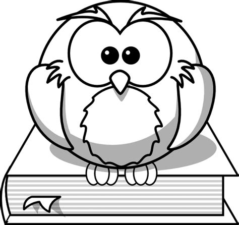 Owl On Book Outline Clip Art At Vector Clip Art Online