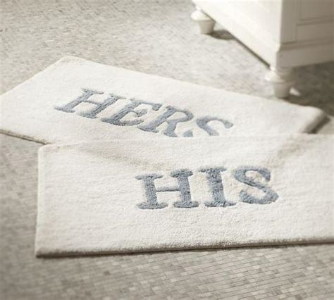 His & Hers Bath Mats - Pottery Barn Elledecor.com brings you fabulous ideas for beautiful bathroom vanities.