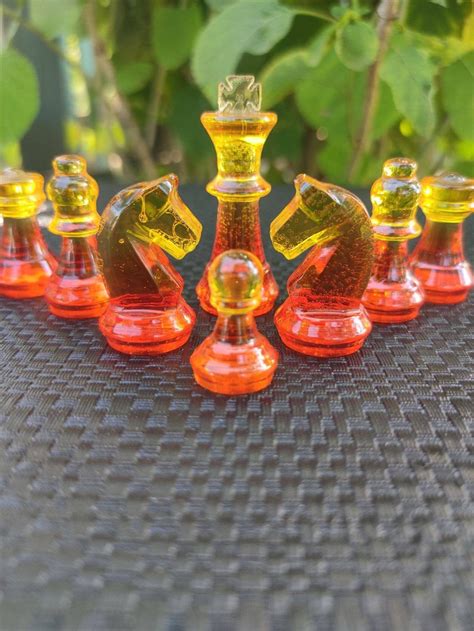 Resin Chess Set Custom Resin Chess Pieces 45mm King Small Etsy