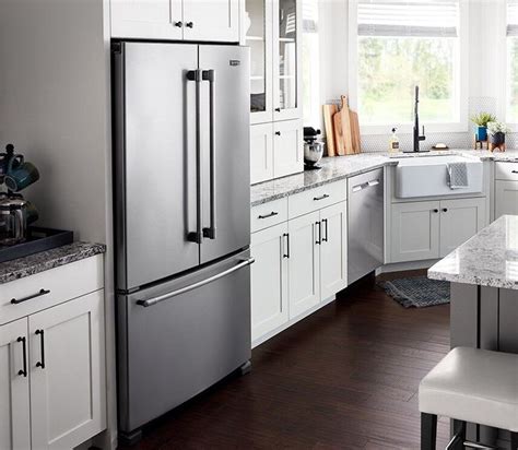 Being located far above the countertop, the upper row of wall cabinets don't block the view and allow you to tuck away bulky kitchen items having seasonal use. Standard Countertop Depth Refrigerators ... | Cabinet depth refrigerator, Counter depth ...