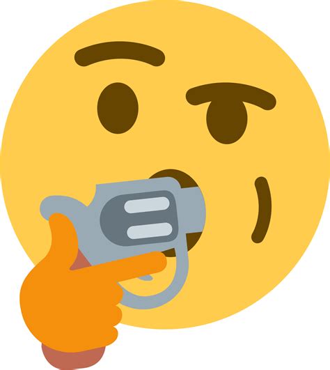 Thinking Emoji With Gun In Mouth Clipart Full Size