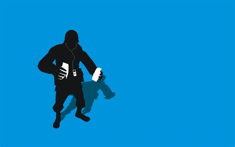 Tf2 Blue Soldier Silhouette Ipod Earbuds 2560x1600 By Cwegrecki On