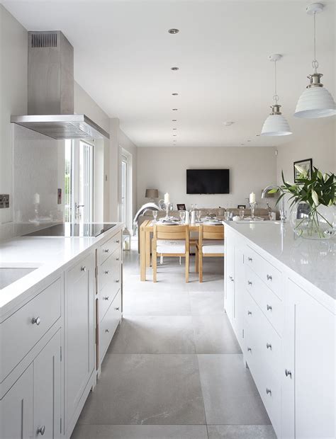 Popular white kitchen cabinets gleam with pizzazz, do you agree? Our Suffolk Kitchen, painted in snow. #NeptuneKitchen # ...