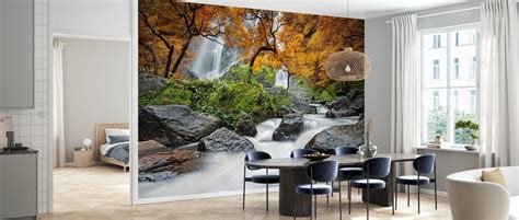Autumn Waterfall High Quality Wall Murals With Free Uk Delivery