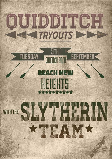 Slytherin Quidditch Tryouts Poster By Hermiluna On Deviantart