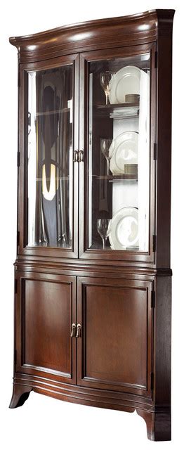 American Drew Cherry Grove Ng Corner China Cabinet In Mid Tone Brown