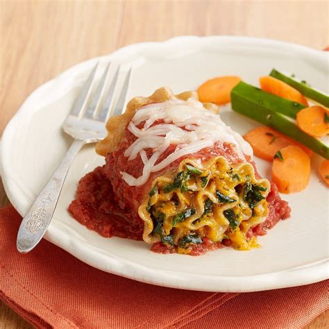 Squash And Spinach Lasagna Roll Ups Recipe Eatingwell Spinach Lasagna