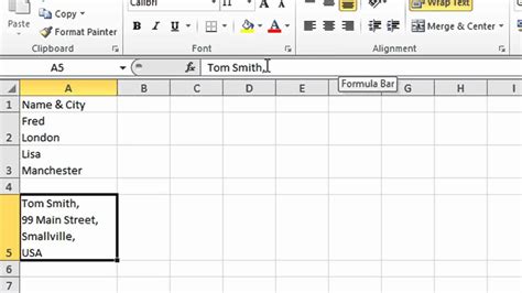Excel Tip 001 Create New Line In Excel Cells Microsoft Excel 2010
