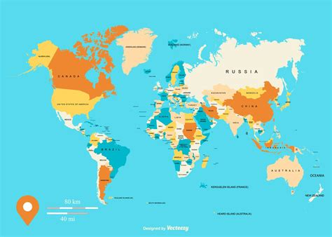 Colorful Global Vector Map Illustration 171602 - Download Free Vectors ...