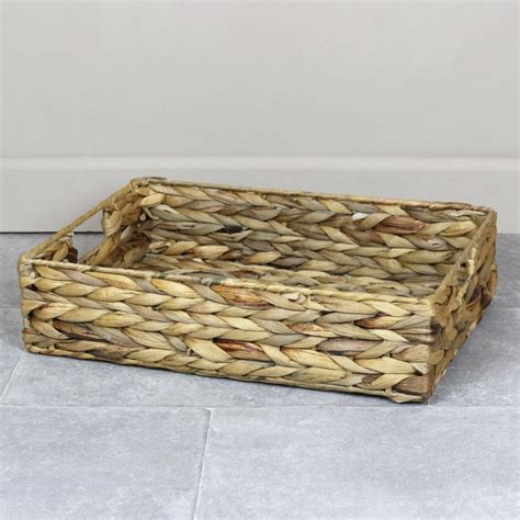 Shallow Water Hyacinth Rectangular Storage Basket The Basket Company