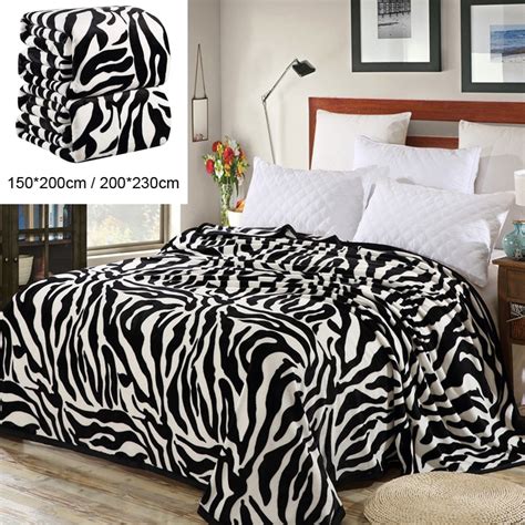 Buy Zebra Stripe Fleece Blanket Flannel High Density