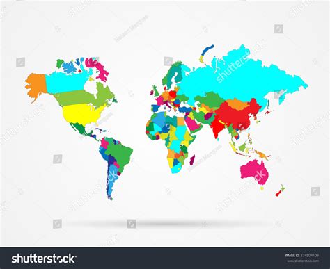Illustration Of A Colorful World Map Isolated On Royalty Free Stock