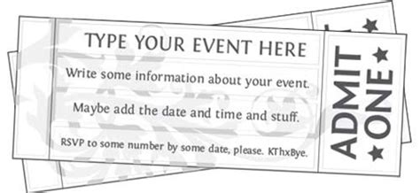 Free Printable Event Ticket Template To Customize Printable Tickets