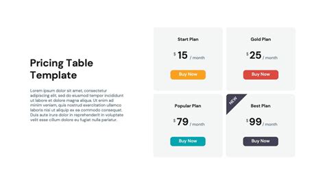Pricing Table Template Powerpoint