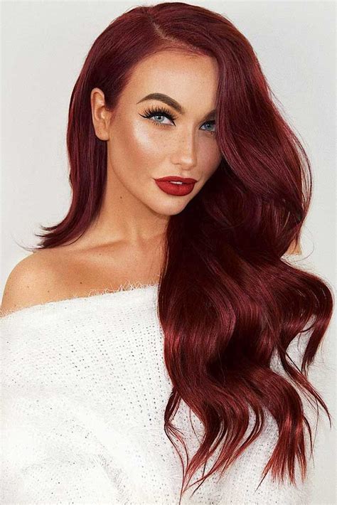 Here, we're sharing 17 gorgeous red hair color ideas that will convince you to color your hair in the standout hue. 35 Shades of Burgundy Hair Color for 2019 - Eazy Glam