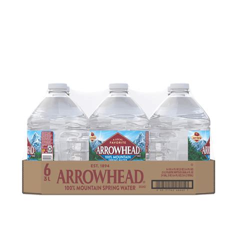 Collapsible water jug folding liquid container. Arrowhead® Spring Water | 3 Liter 6-Pack| ReadyRefresh