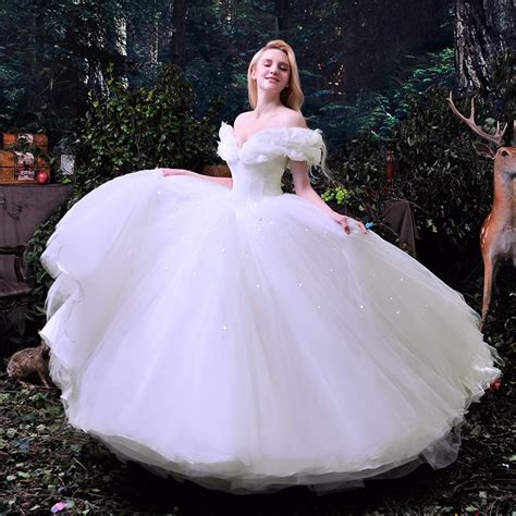 Hot Sale 2016 New Movie Deluxe Cinderella Wedding Dress Costume Bridal