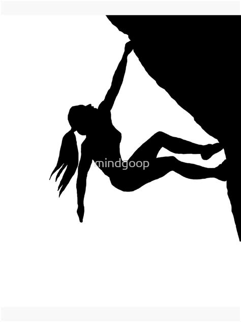 Woman Bouldering Silhouette Mounted Print For Sale By Mindgoop